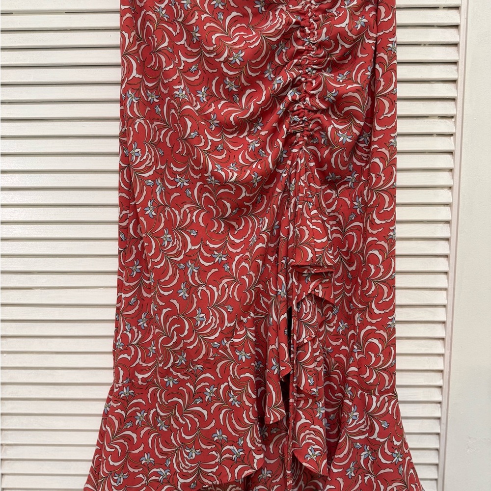 Max Studio Red and White Floral Skirt